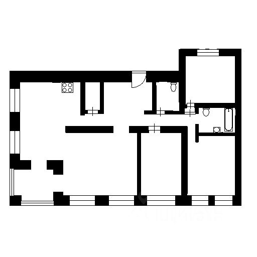 Планировка этой квартиры по данным Циан