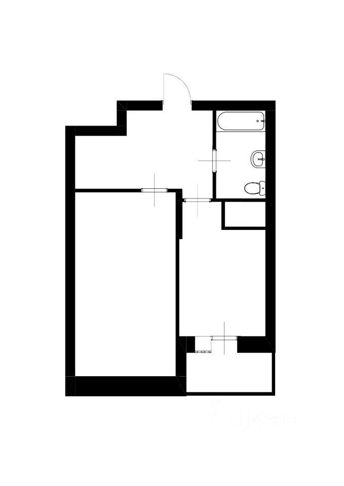 Планировка этой квартиры по данным Циан