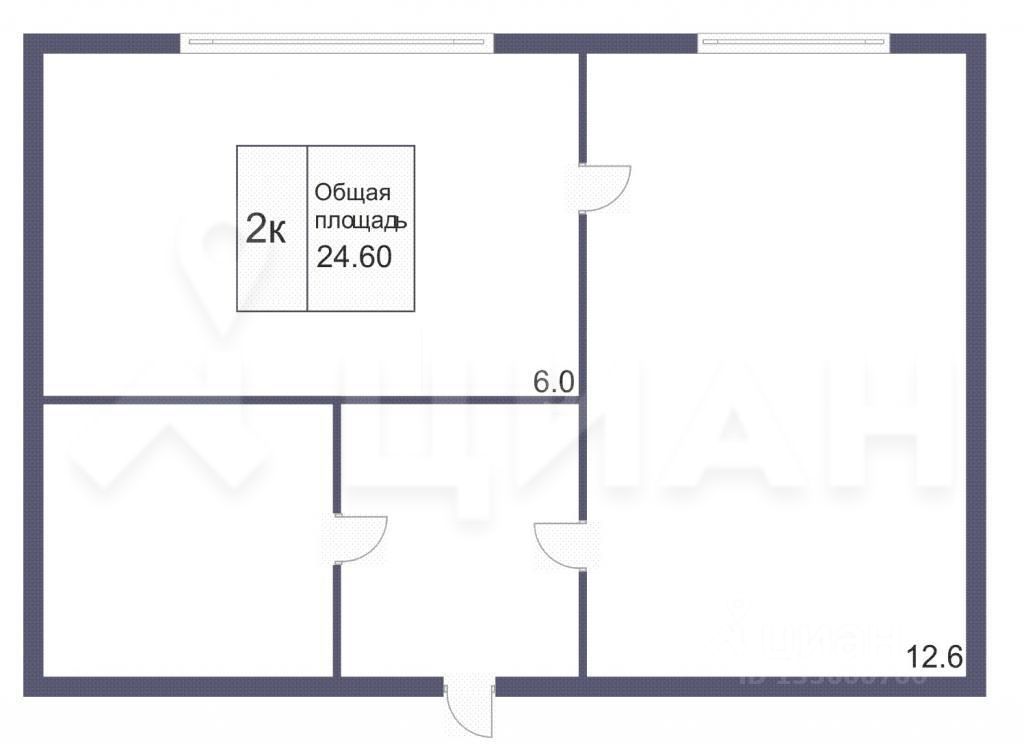 Планировка этой квартиры по данным Циан