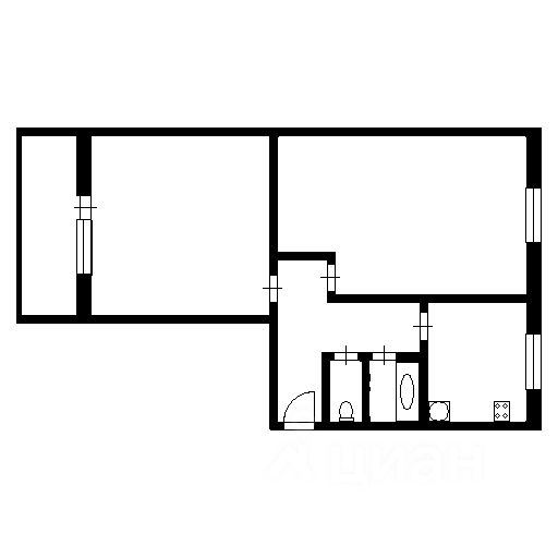 Планировка этой квартиры по данным Циан