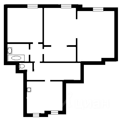 Планировка этой квартиры по данным Циан