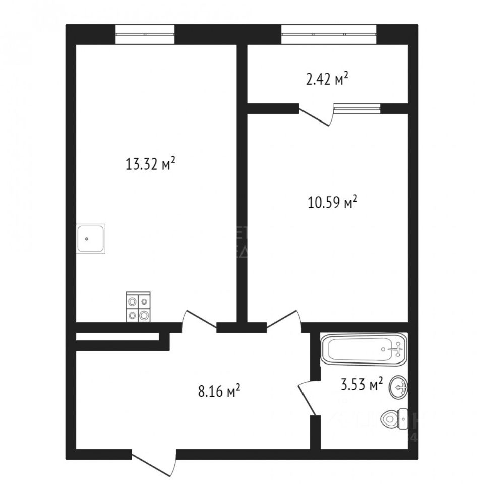 Планировка этой квартиры по данным Циан