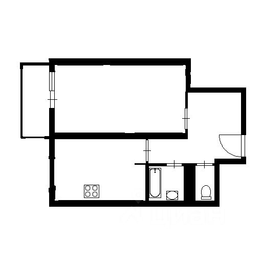 Планировка этой квартиры по данным Циан