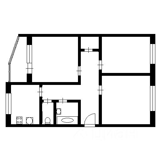 Планировка этой квартиры по данным Циан