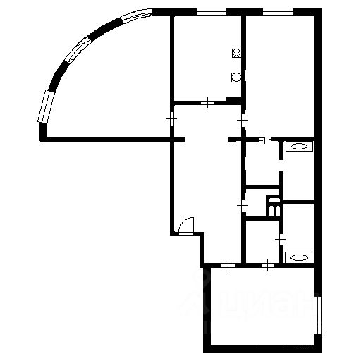 Планировка этой квартиры по данным Циан