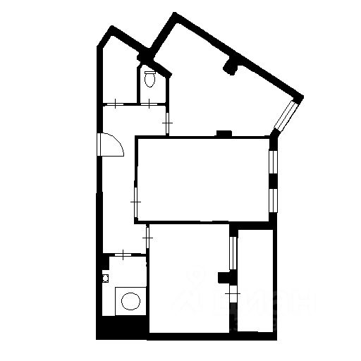 Планировка этой квартиры по данным Циан