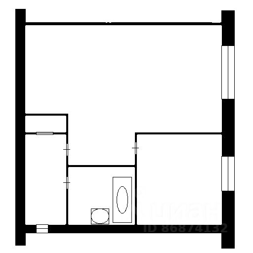 Планировка этой квартиры по данным Циан