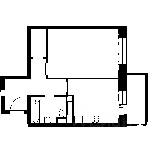 Планировка этой квартиры по данным Циан