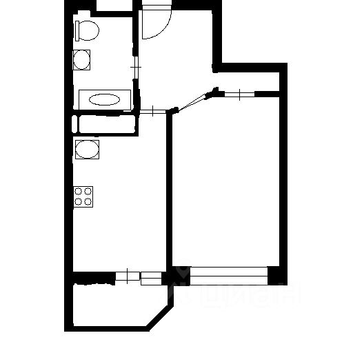 Планировка этой квартиры по данным Циан