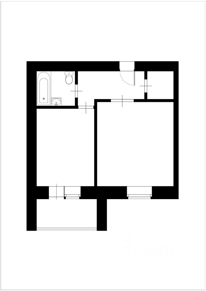 Планировка этой квартиры по данным Циан