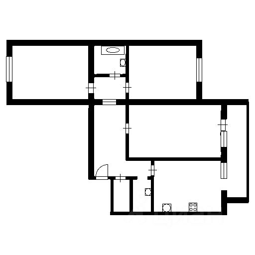 Планировка этой квартиры по данным Циан