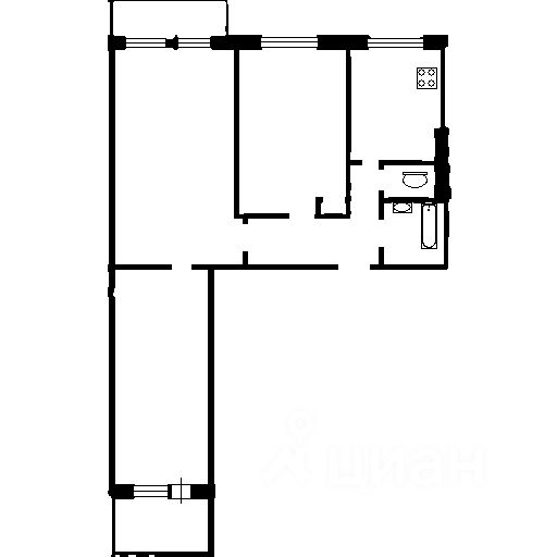Планировка этой квартиры по данным Циан
