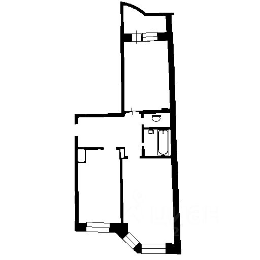 Планировка этой квартиры по данным Циан