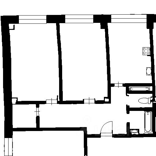 Планировка этой квартиры по данным Циан