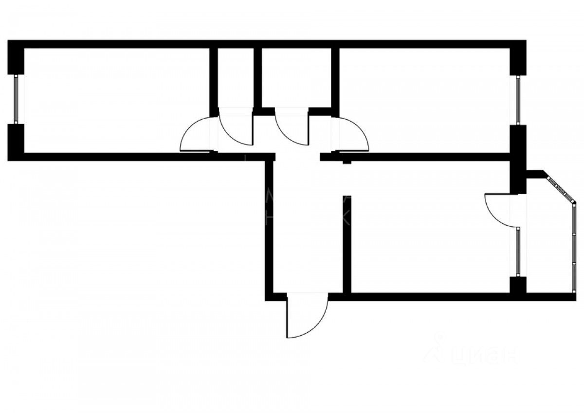 Планировка этой квартиры по данным Циан