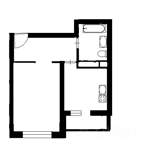 Планировка этой квартиры по данным Циан