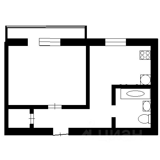 Планировка этой квартиры по данным Циан