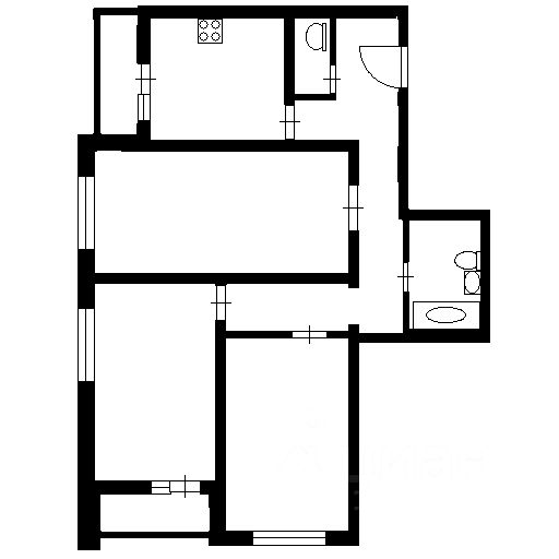Планировка этой квартиры по данным Циан