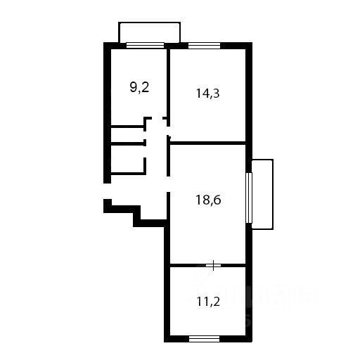 Планировка этой квартиры по данным Циан