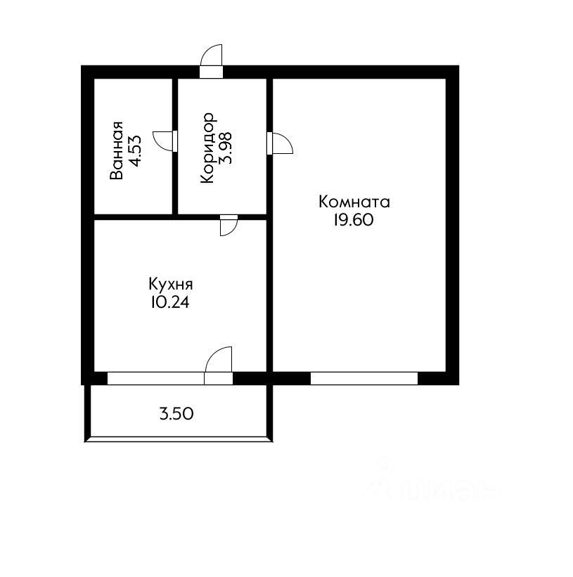 Планировка этой квартиры по данным Циан