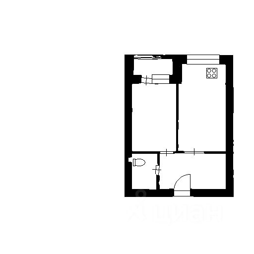 Планировка этой квартиры по данным Циан