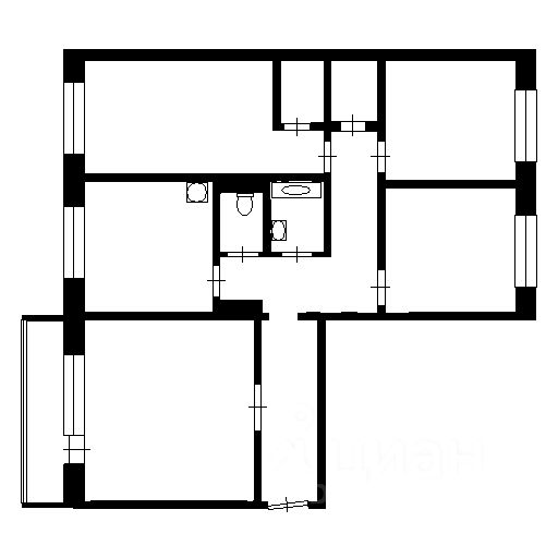 Планировка этой квартиры по данным Циан