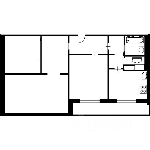 Планировка этой квартиры по данным Циан