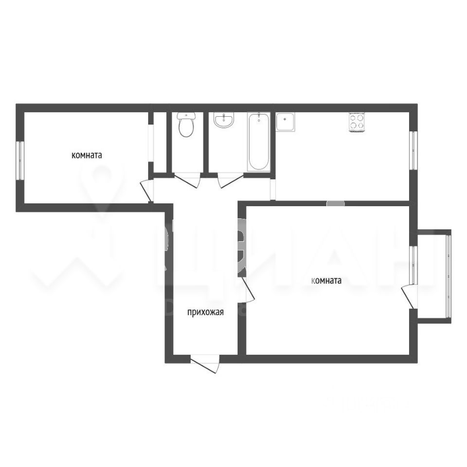 Планировка этой квартиры по данным Циан