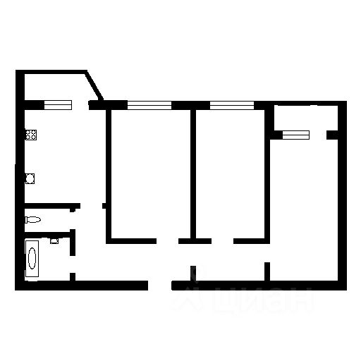 Планировка этой квартиры по данным Циан