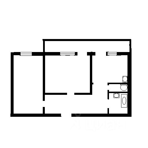 Планировка этой квартиры по данным Циан