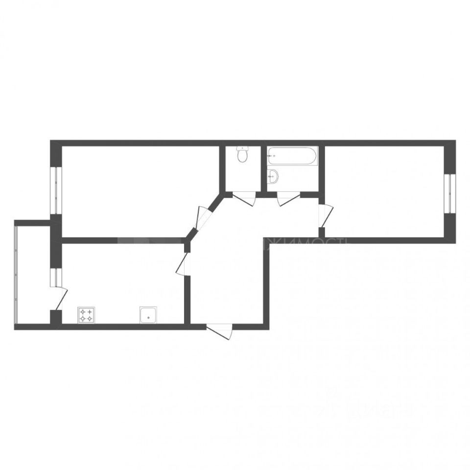 Планировка этой квартиры по данным Циан