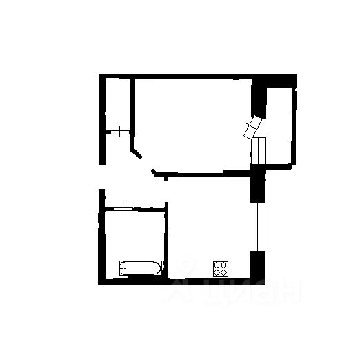 Планировка этой квартиры по данным Циан
