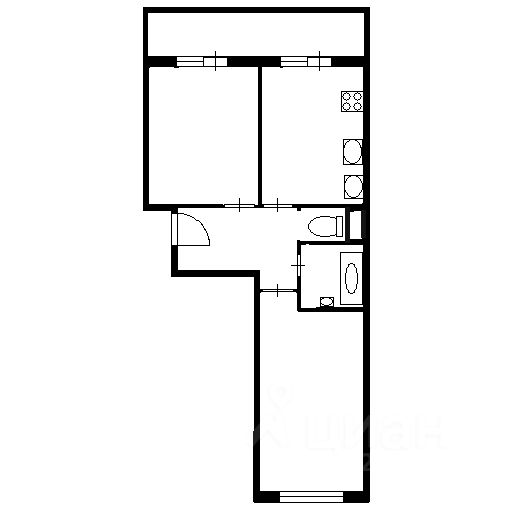 Планировка этой квартиры по данным Циан
