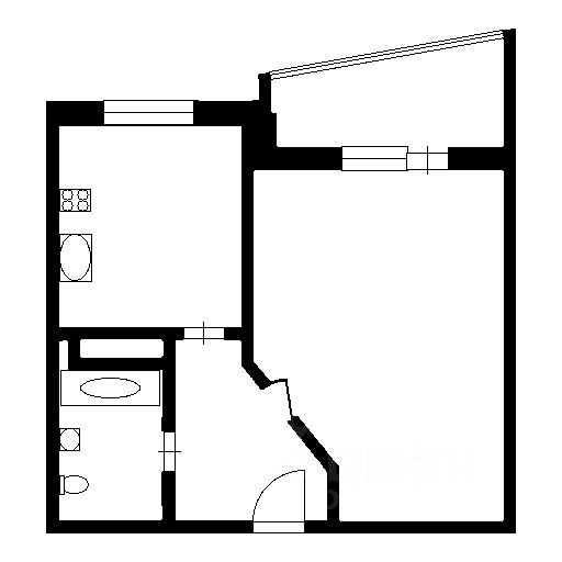Планировка этой квартиры по данным Циан