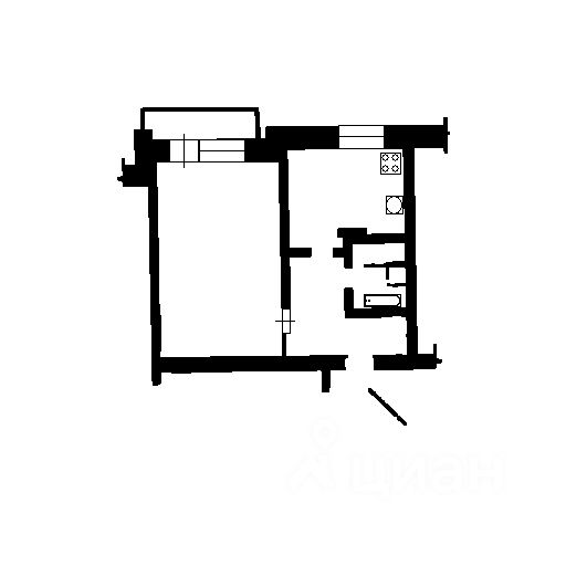 Планировка этой квартиры по данным Циан