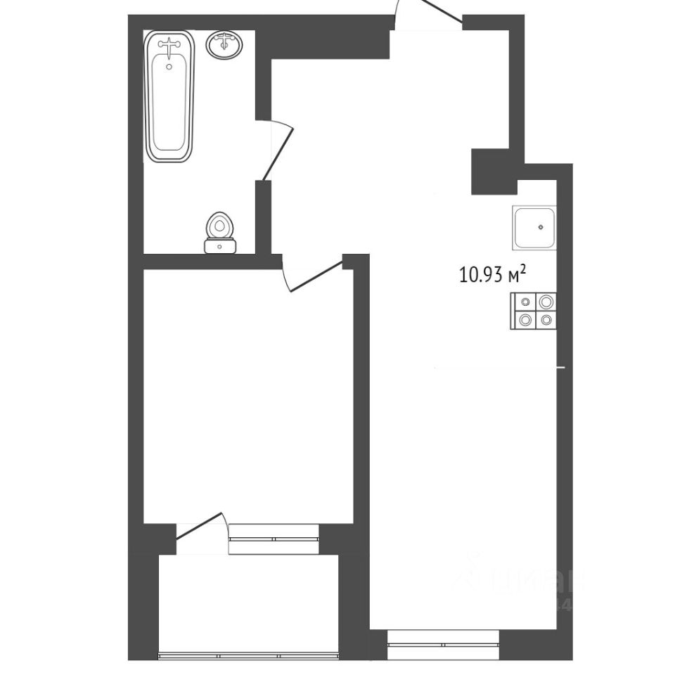 Планировка этой квартиры по данным Циан