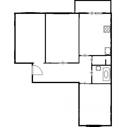 Планировка этой квартиры по данным Циан