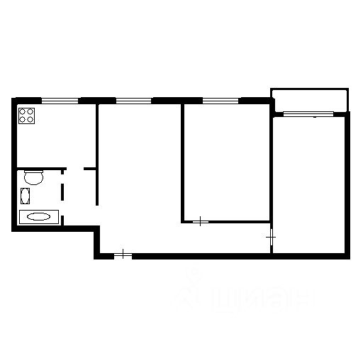 Планировка этой квартиры по данным Циан