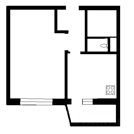 Планировка этой квартиры по данным Циан
