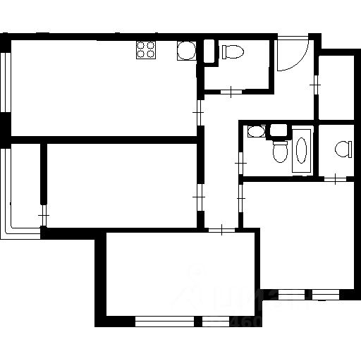 Планировка этой квартиры по данным Циан