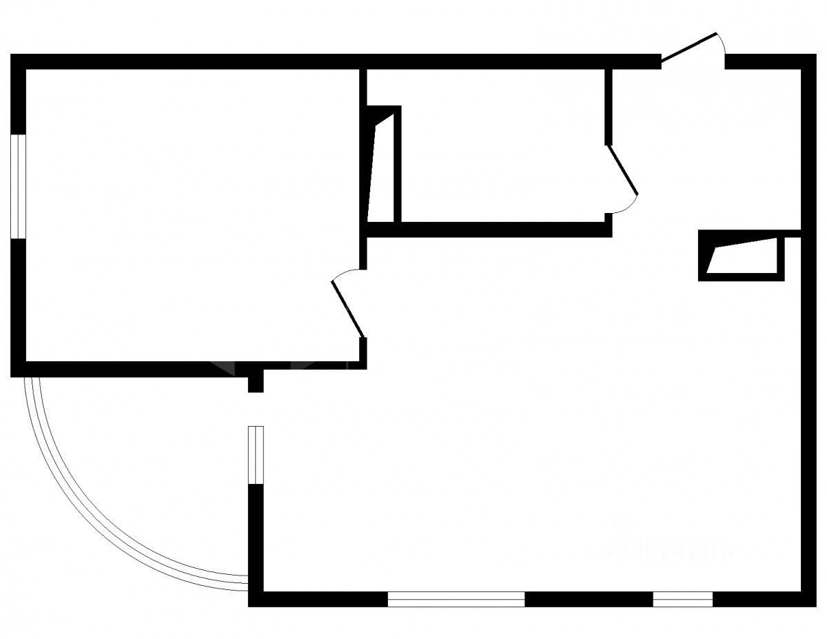 Планировка этой квартиры по данным Циан