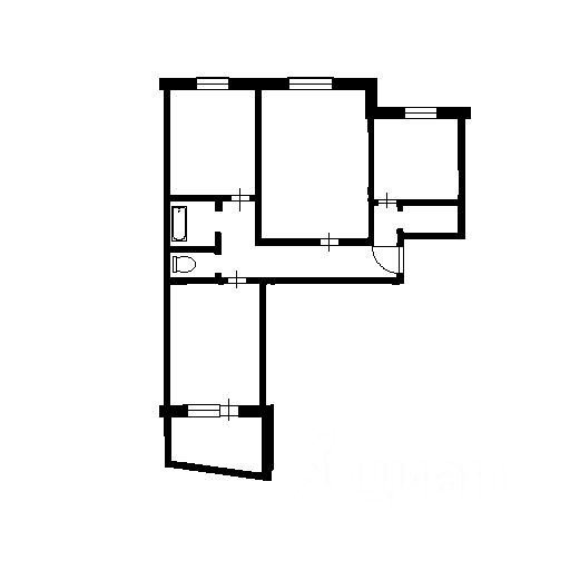 Планировка этой квартиры по данным Циан