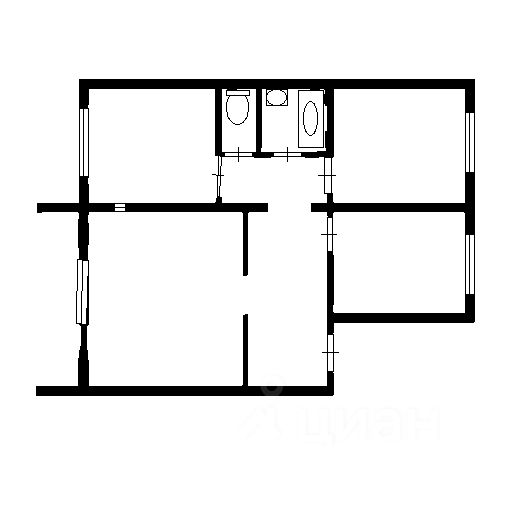 Планировка этой квартиры по данным Циан