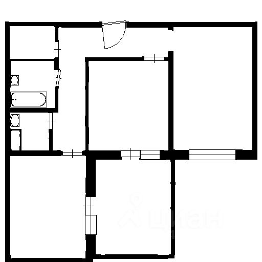 Планировка этой квартиры по данным Циан