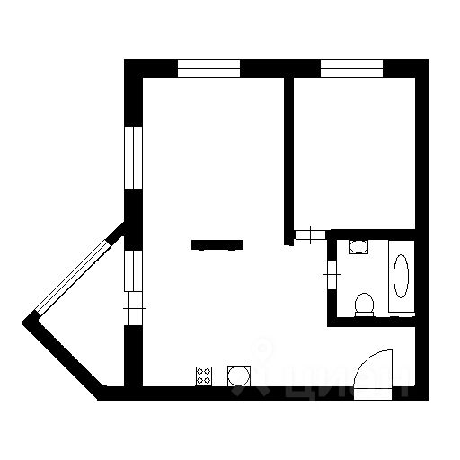 Планировка этой квартиры по данным Циан