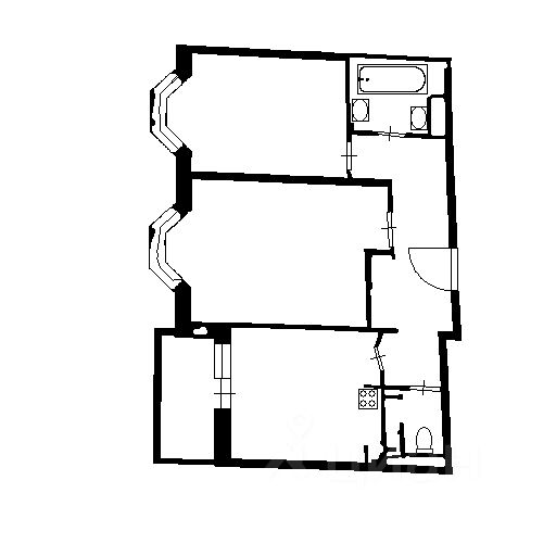 Планировка этой квартиры по данным Циан