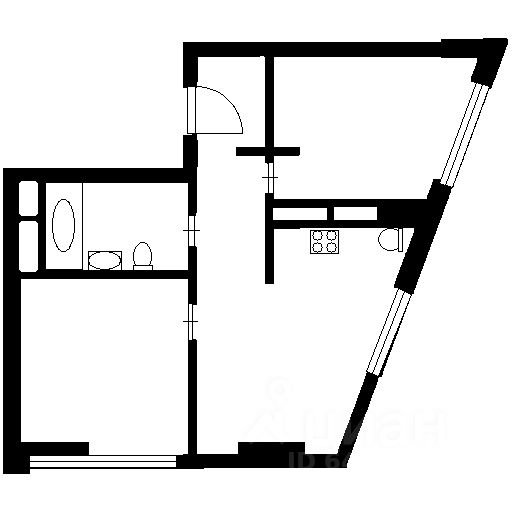 Планировка этой квартиры по данным Циан