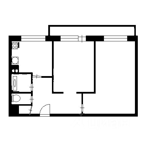 Планировка этой квартиры по данным Циан