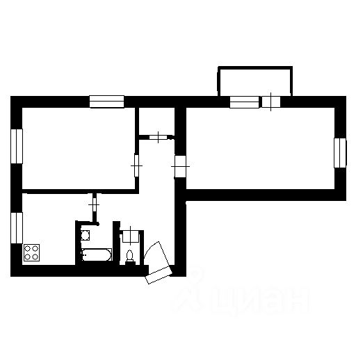 Планировка этой квартиры по данным Циан