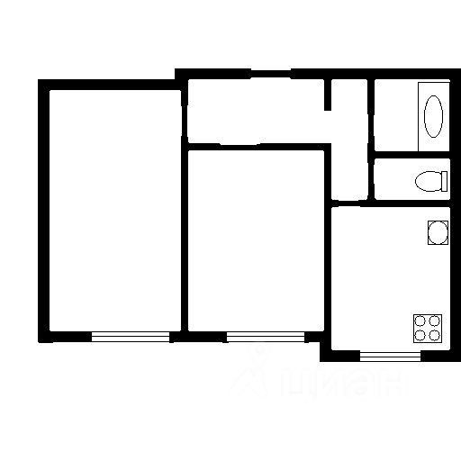 Планировка этой квартиры по данным Циан